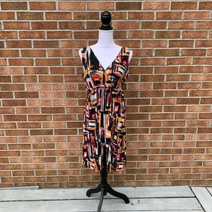 Size Large Abstract Print Dress Notations